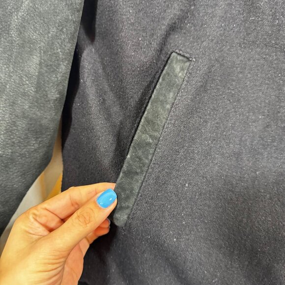 Vtg Varsity Bomber Jacket Eagle Embroidered Black Suede Wool 42 44 L Y2K Retro - Picture 12 of 14